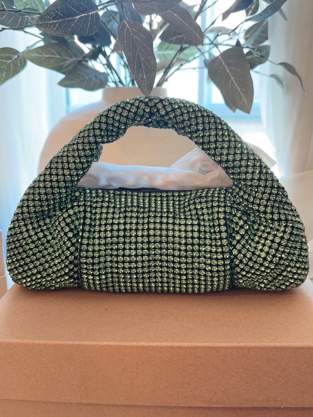 Stewart Weitzman Green Crystal Mini Peridot Bag New With Tags! Hard to Find!